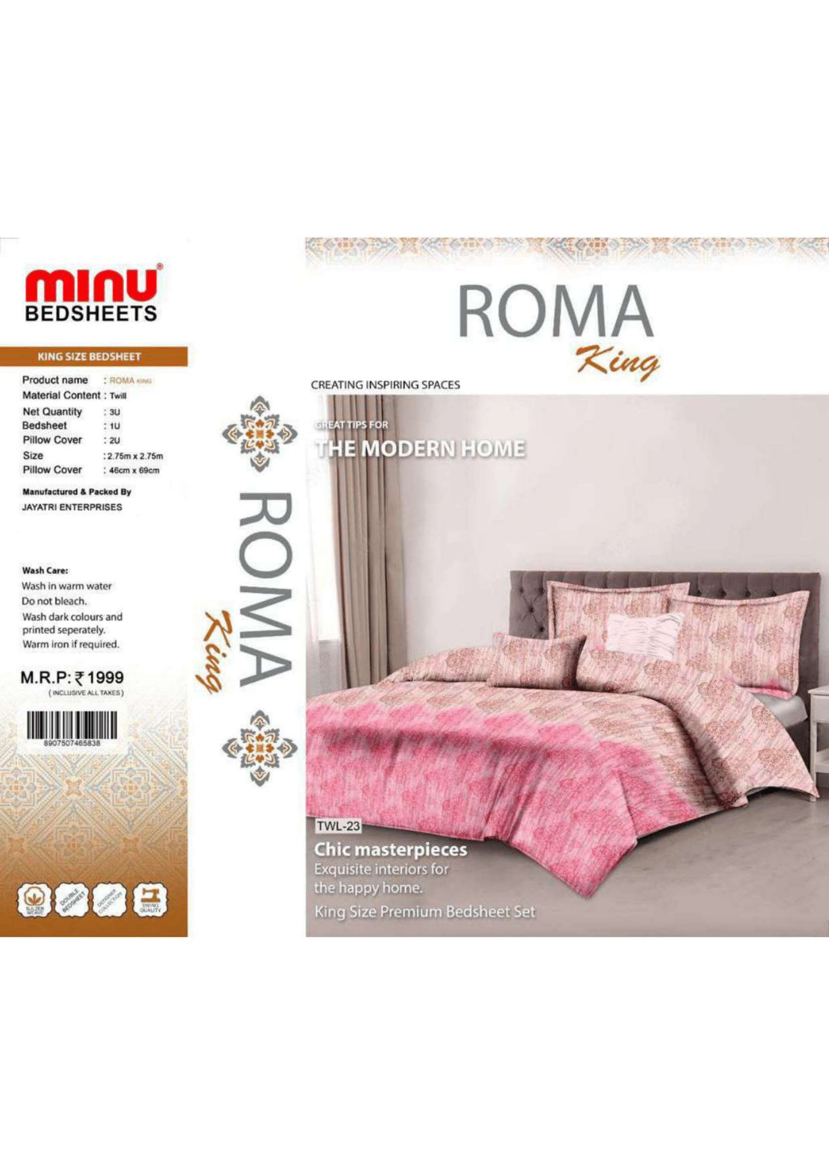 Minu Satin Roma king Bedsheet-13P Catalogue