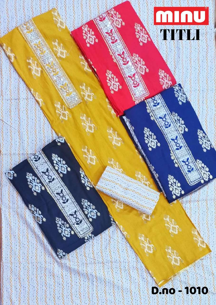 Minu TITLI Exclusive Cotton Embroidery Dress Material-20P Catalogue