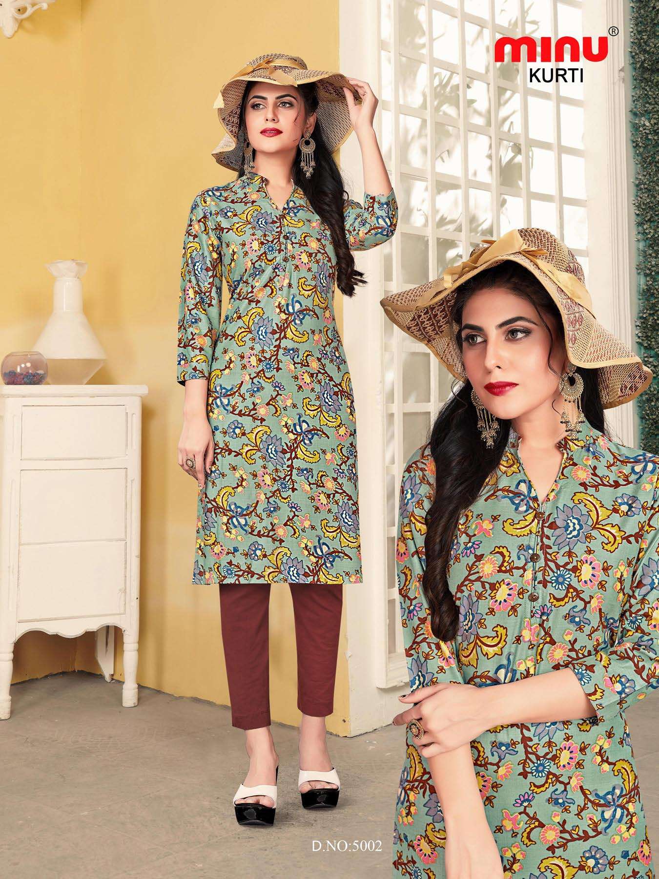Minu Trendy 5 Cotton Kurtis Catalogue-9P