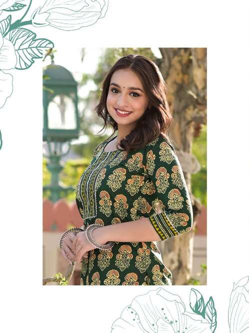Minu Urvashi Cotton Kurtis With Pant Combo Catalogue-5P