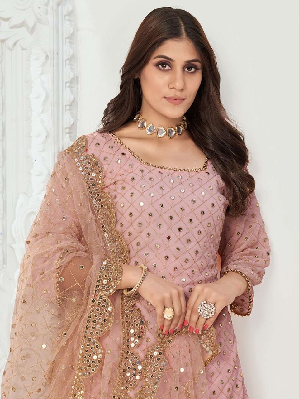 Mirror Pink Lehenga Choli