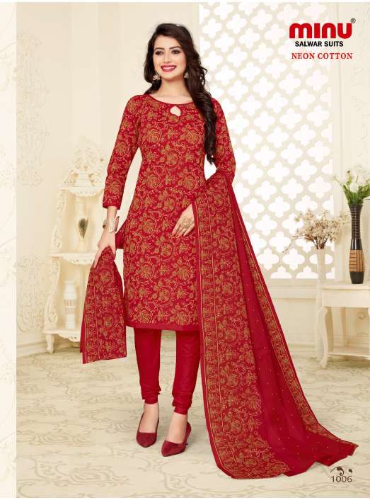 Minu Nion Cotton Dress Material-10P Catalogue