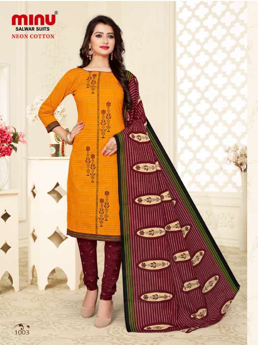Minu Nion Cotton Dress Material-10P Catalogue