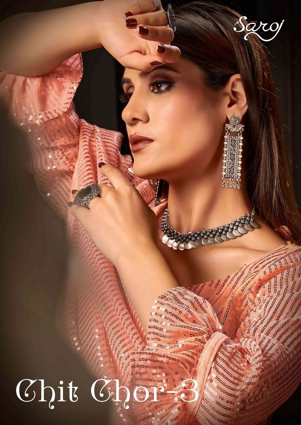 Saroj Chit Chor Vol-4 Heavy Georgette with Sequence. Bollywood Style sarees.