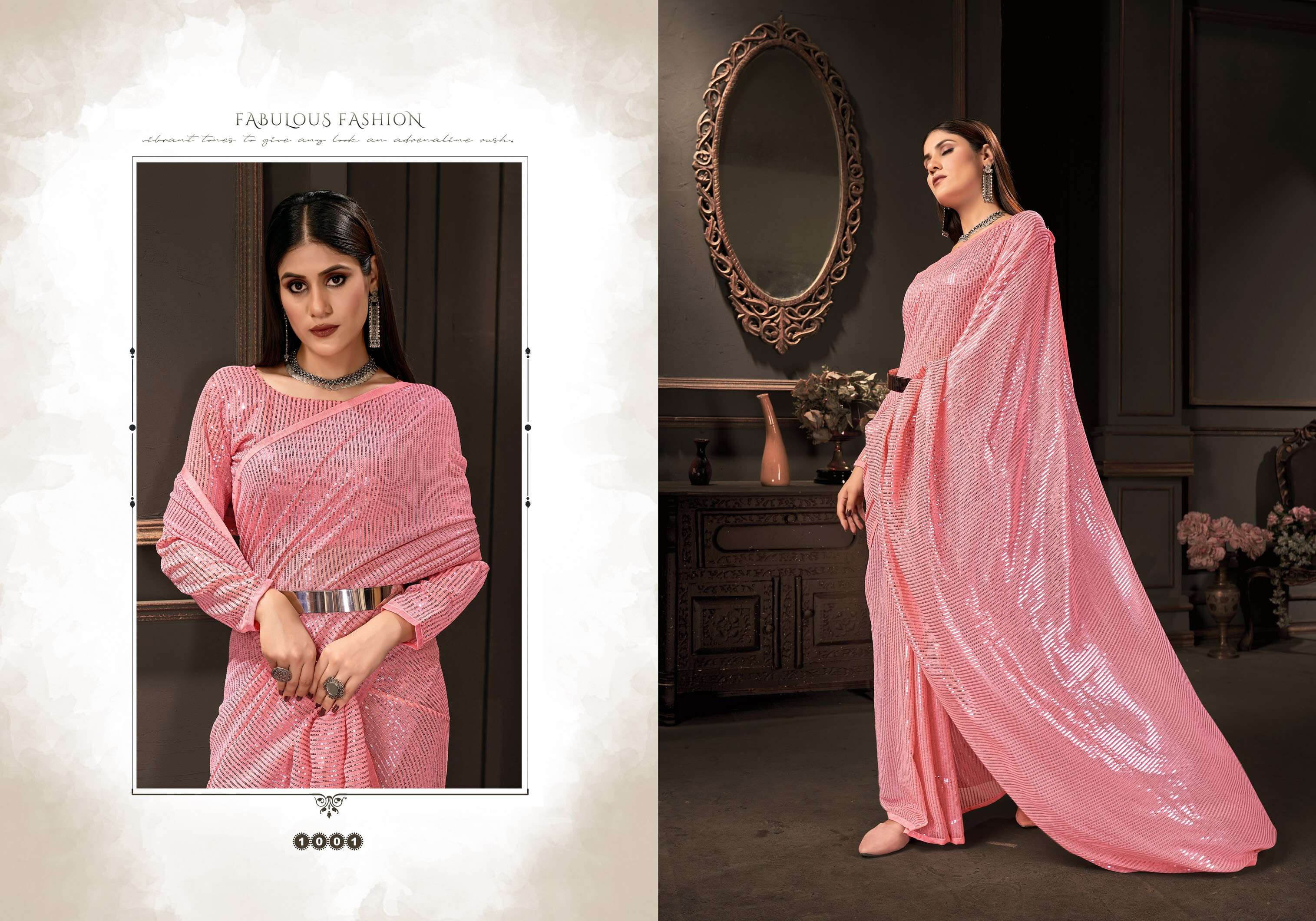 Saroj Chit Chor Vol-4 Heavy Georgette with Sequence. Bollywood Style sarees.