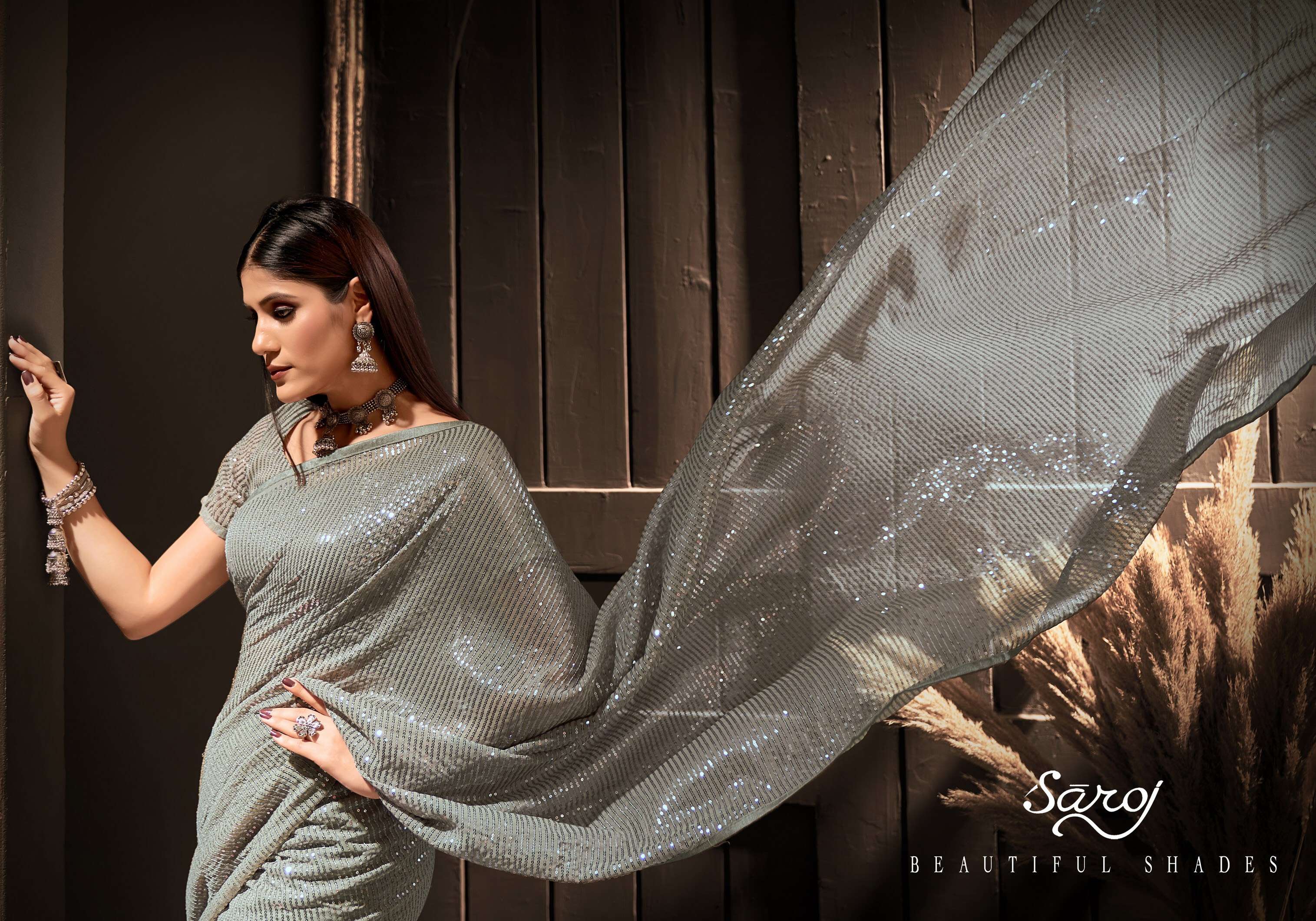 Saroj Chit Chor Vol-4 Heavy Georgette with Sequence. Bollywood Style sarees.