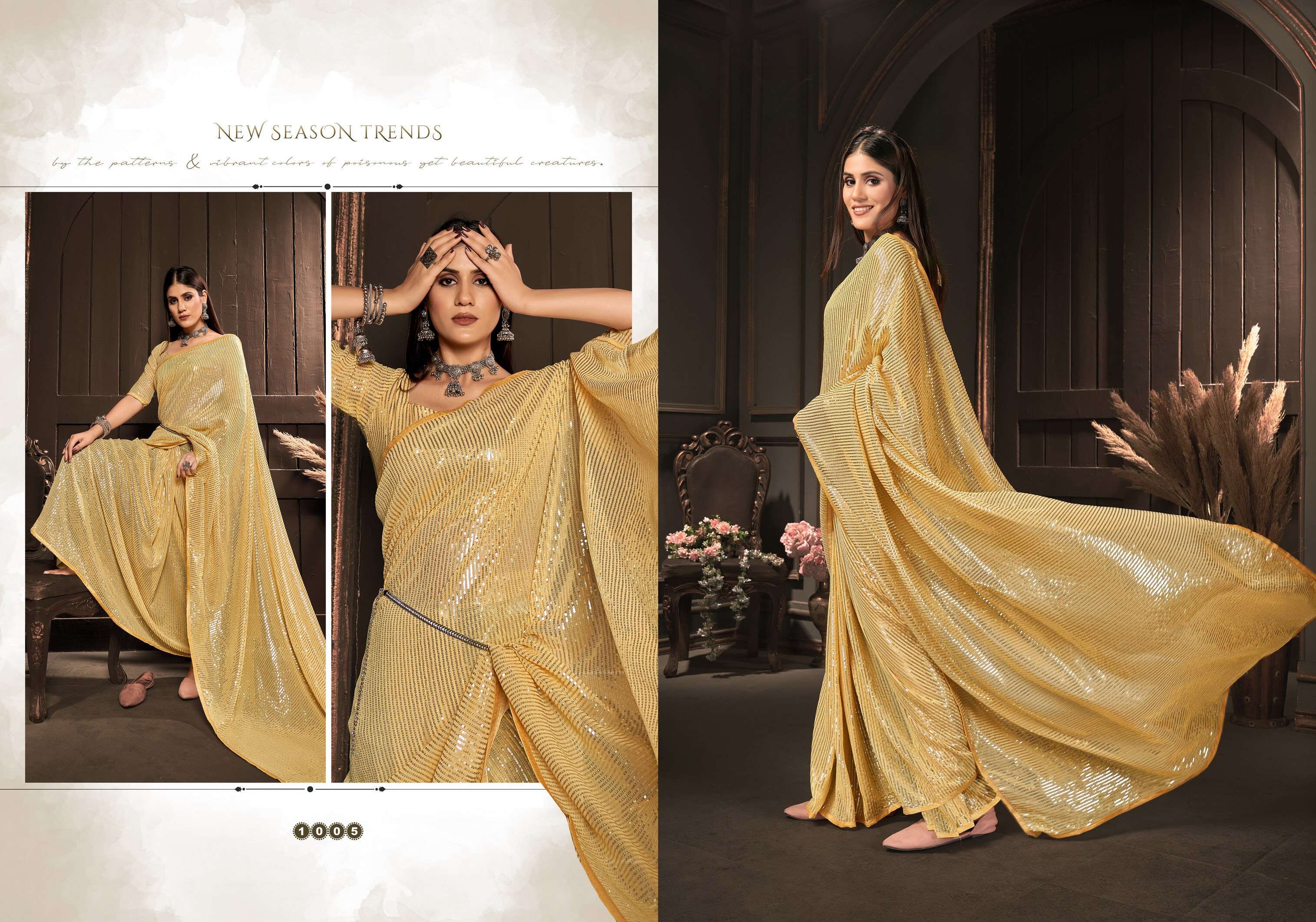 Saroj Chit Chor Vol-4 Heavy Georgette with Sequence. Bollywood Style sarees.
