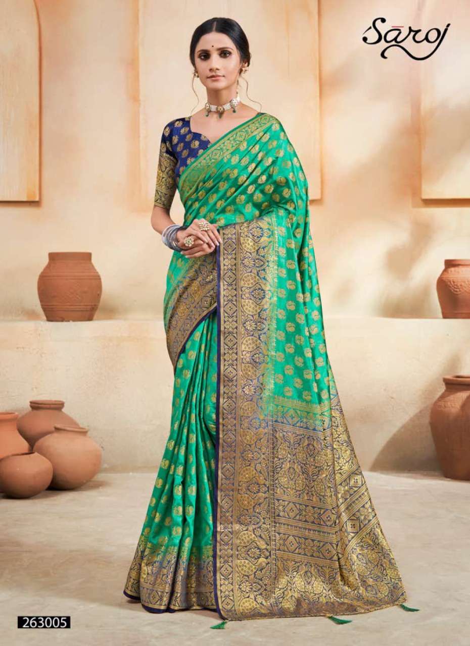 Saroj Kanaklata banarasi silk and heavy reach pallu silk saree