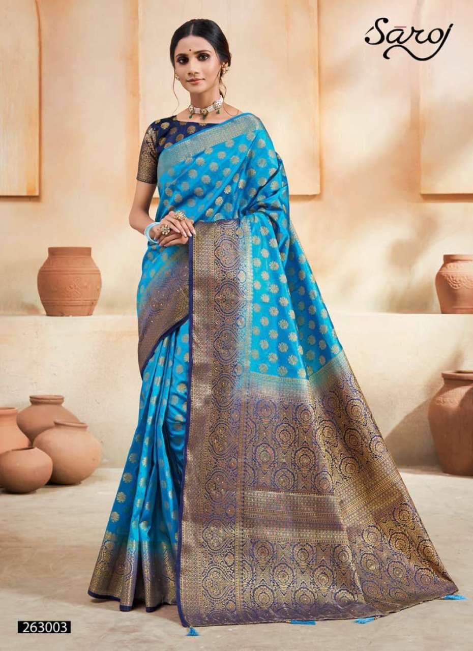 Saroj Kanaklata banarasi silk and heavy reach pallu silk saree
