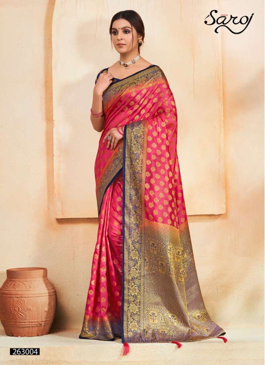Saroj Kanaklata banarasi silk and heavy reach pallu silk saree