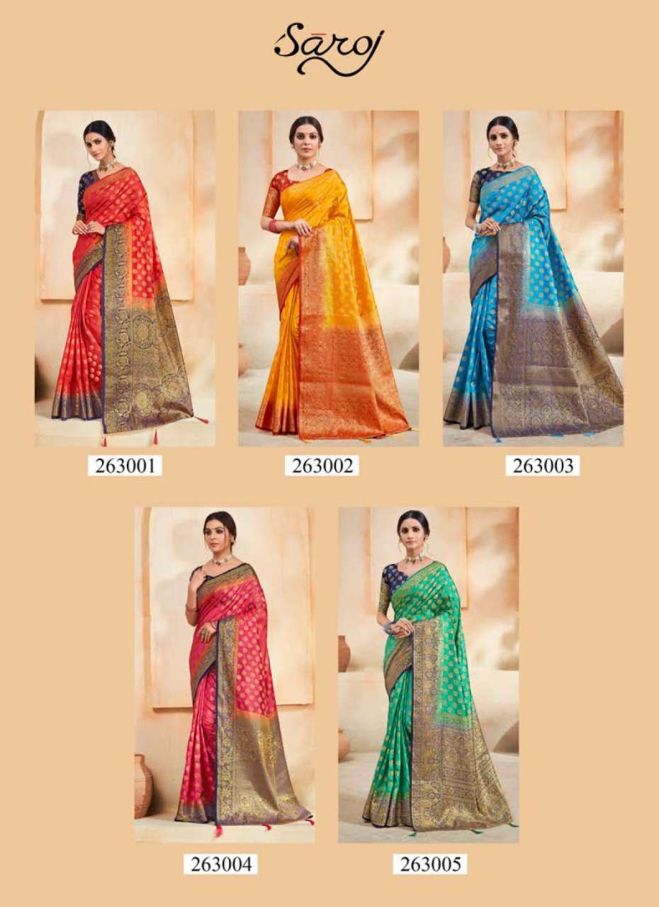 Saroj Kanaklata banarasi silk and heavy reach pallu silk saree