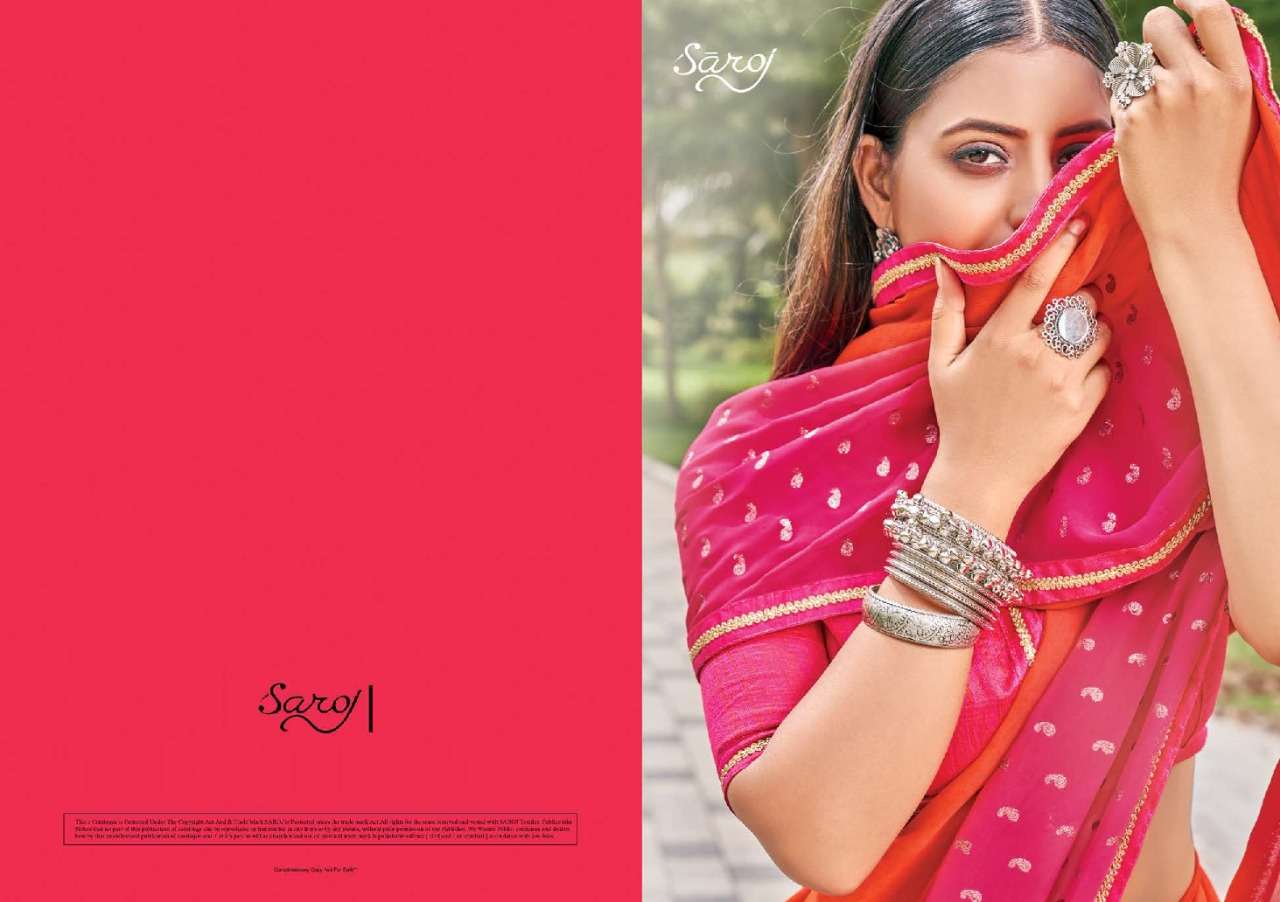 Saroj Kanishka with Beautiful Bandhani type and Jari Foil Butti.