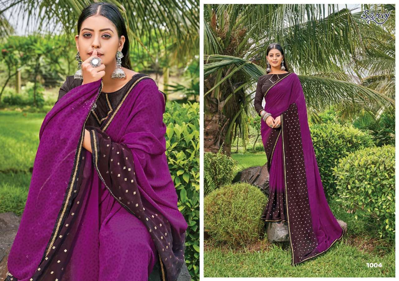 Saroj Kanishka with Beautiful Bandhani type and Jari Foil Butti.