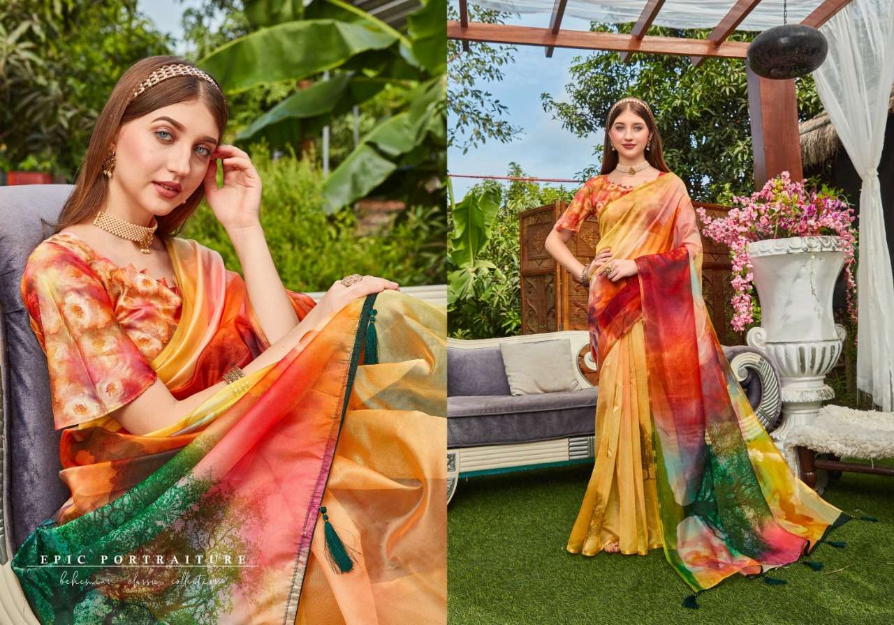 Saroj Rivvaa Pure Organza with Pure Digital Print.
