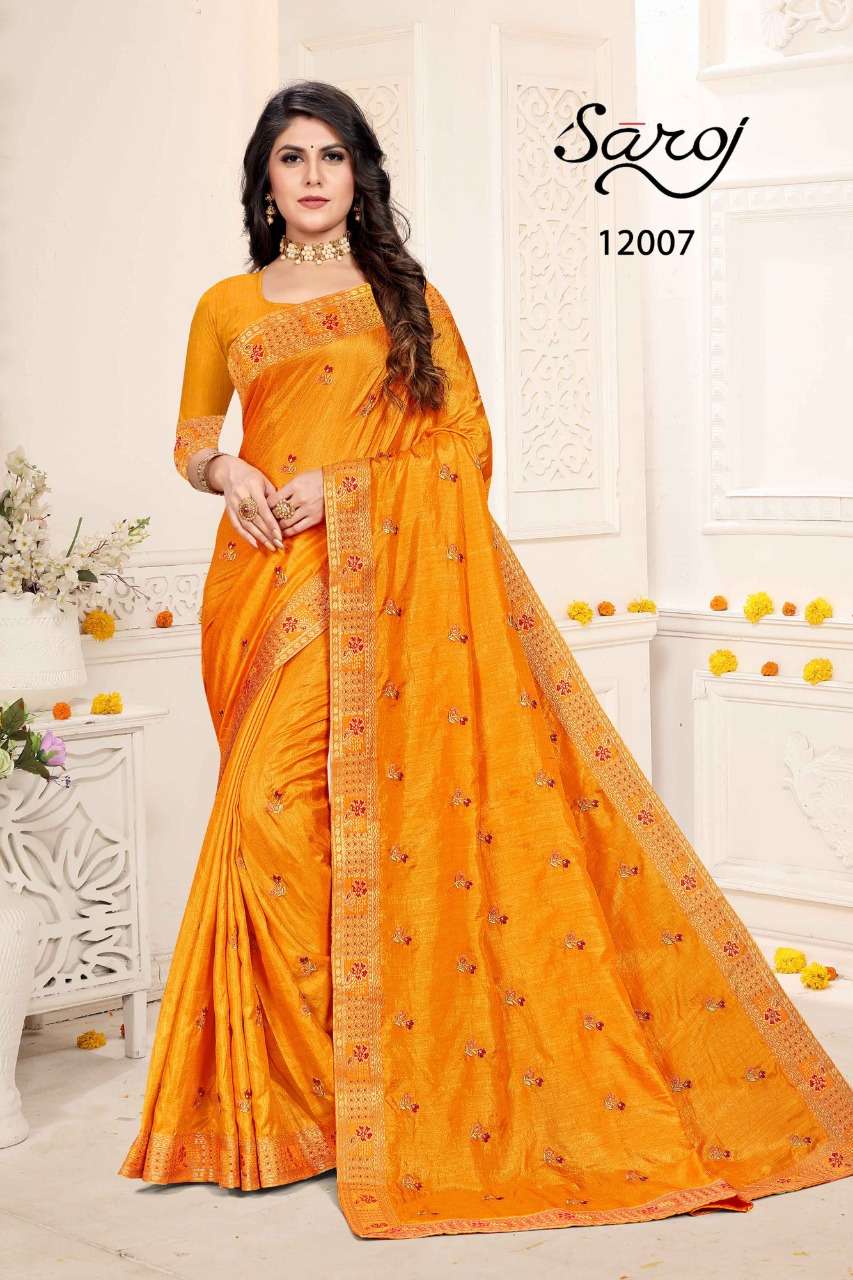 Saroj Samriddhi Vol3 Soft Kumari Silk with Embroidery work Butti and Lace Border.