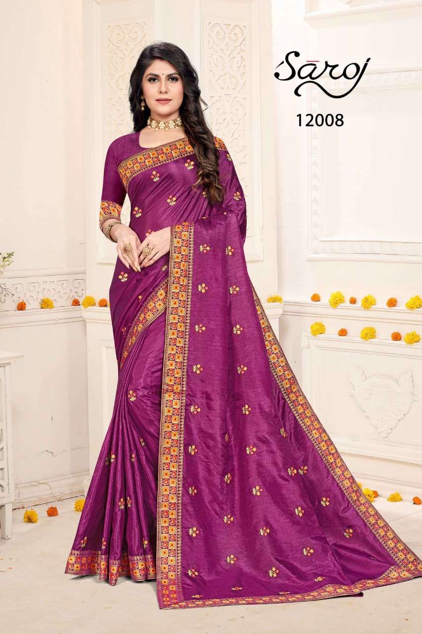 Saroj Samriddhi Vol3 Soft Kumari Silk with Embroidery work Butti and Lace Border.