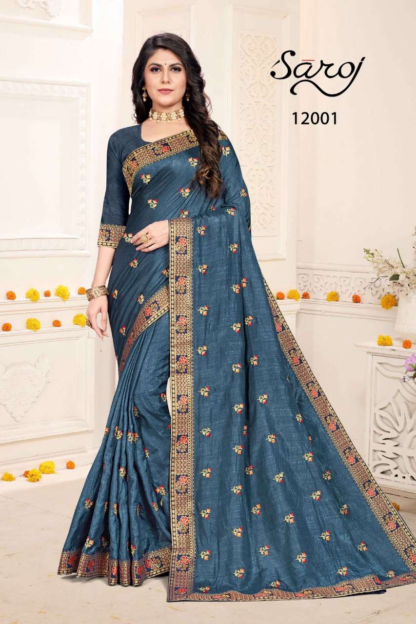 Saroj Samriddhi Vol3 Soft Kumari Silk with Embroidery work Butti and Lace Border.