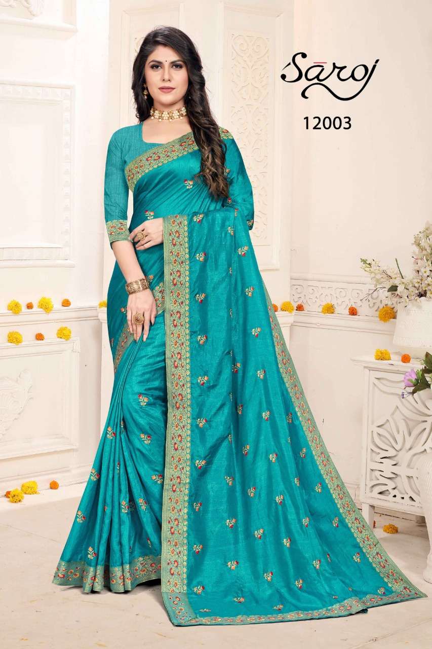 Saroj Samriddhi Vol3 Soft Kumari Silk with Embroidery work Butti and Lace Border.