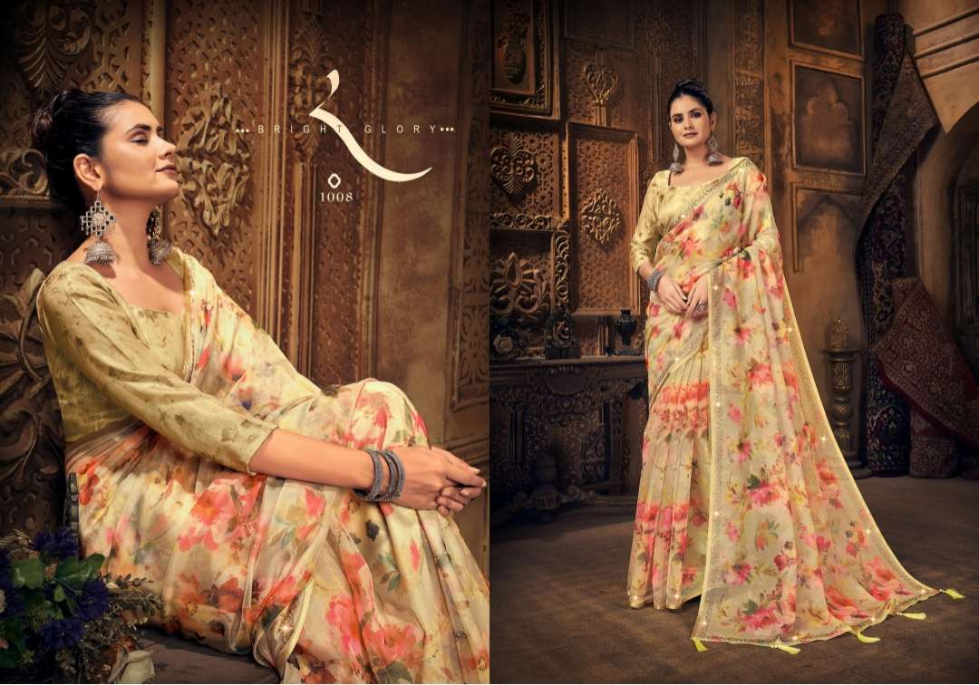 Saroj Shadow with Beautiful Organza Silk with Pure Digital Print and Swarovski Border 