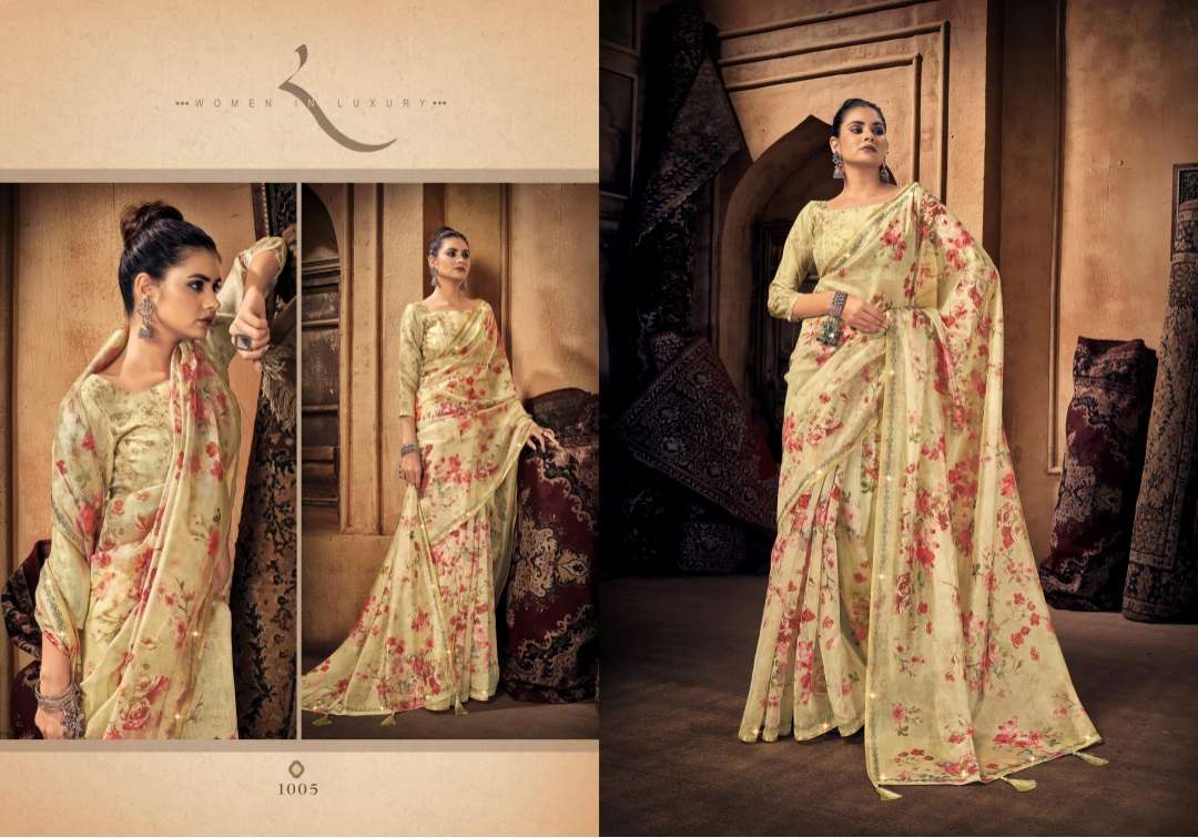 Saroj Shadow with Beautiful Organza Silk with Pure Digital Print and Swarovski Border 