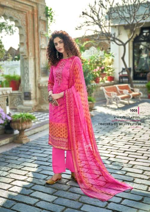 Minu Star Touch Cotton Embroidery Dress Material-8P Catalogue