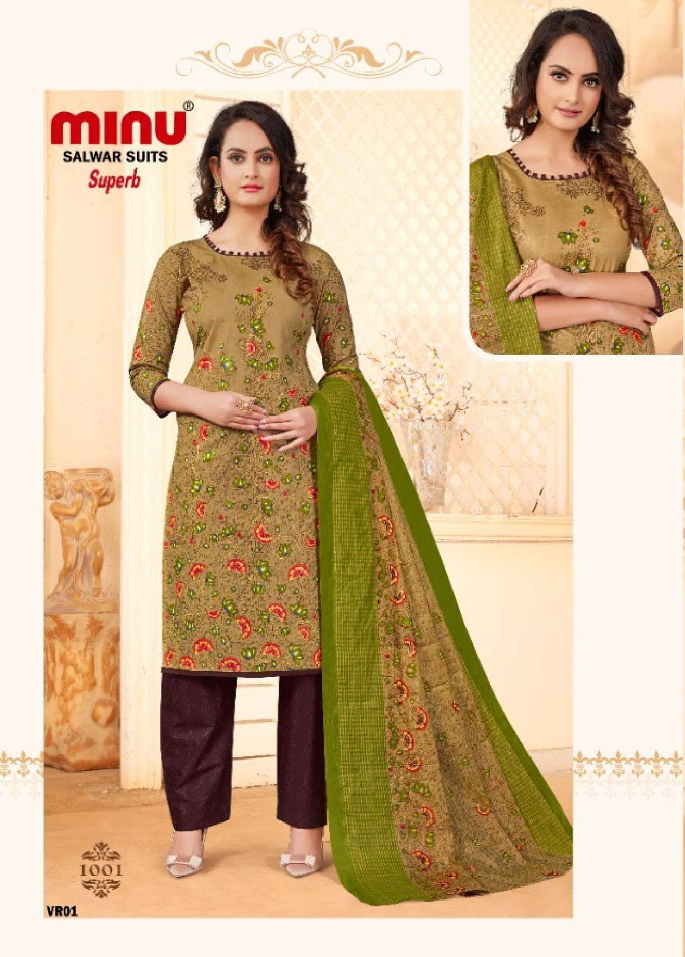 Minu Superb Cotton Salwar Dress Material-10P Catalogue