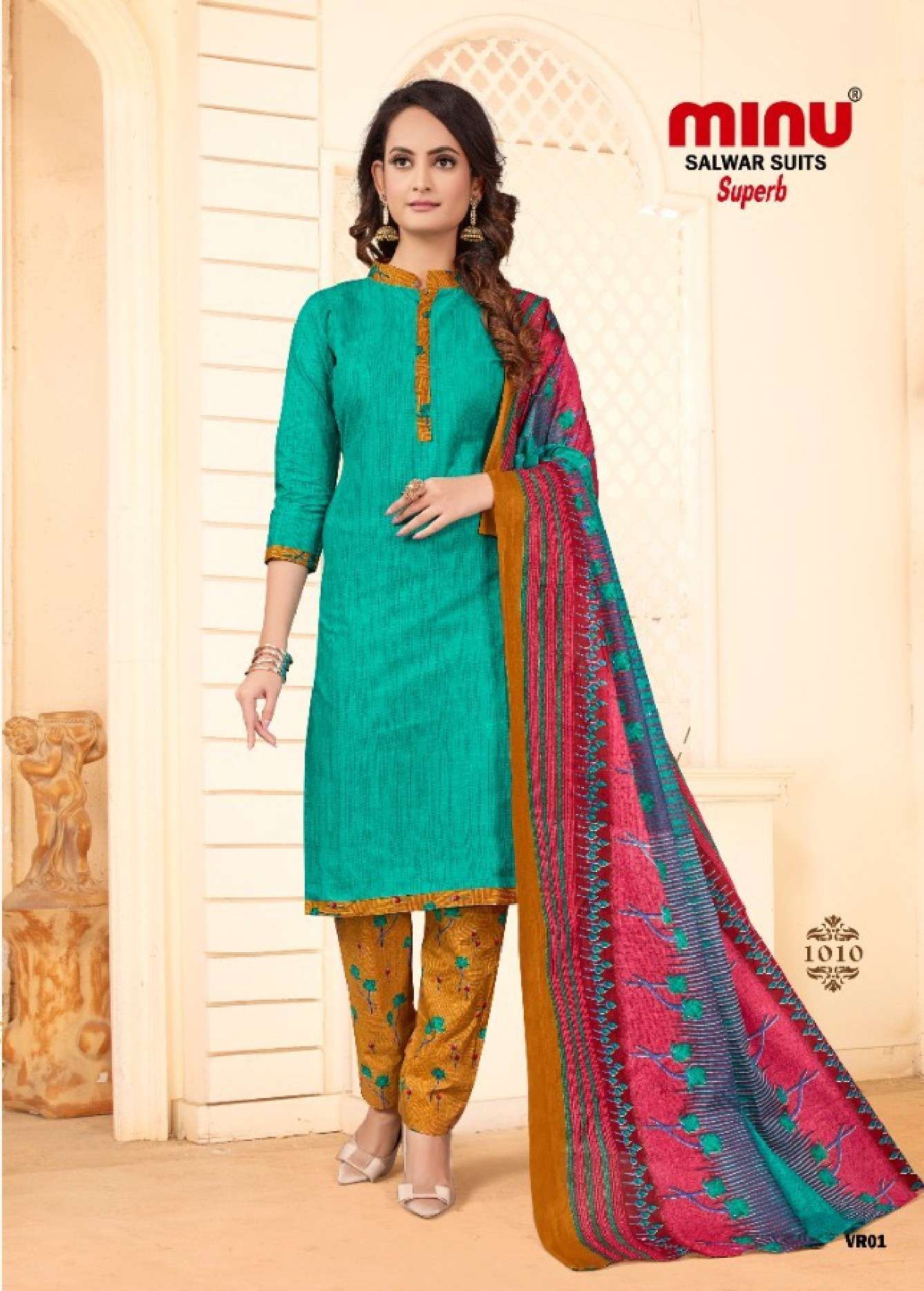 Minu Superb Cotton Salwar Dress Material-10P Catalogue
