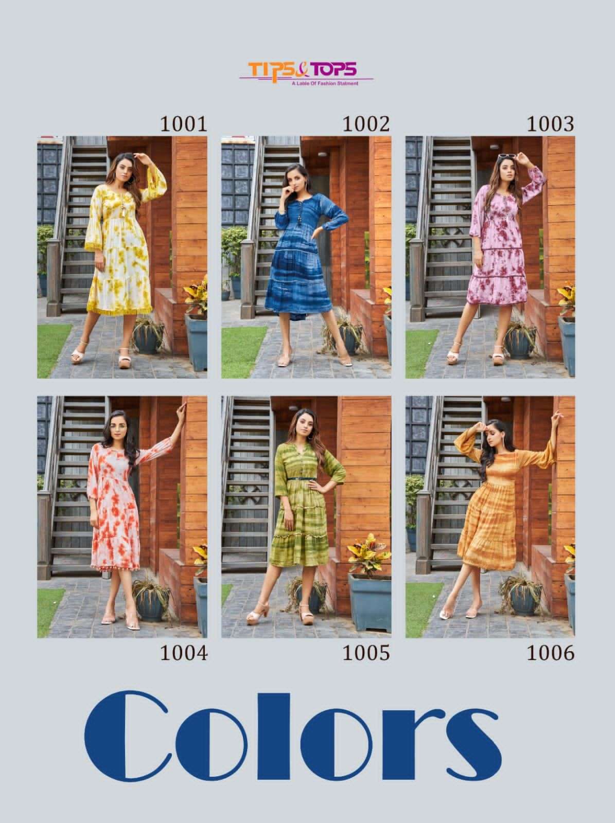 Tips n tops colors catalogue printed western kurtis
