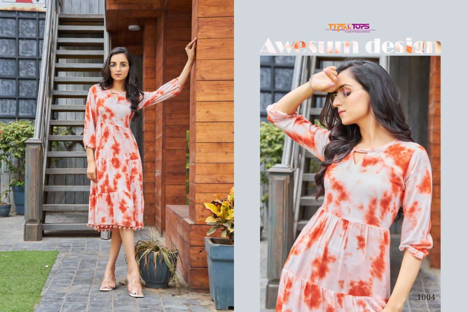 Tips n tops colors catalogue printed western kurtis