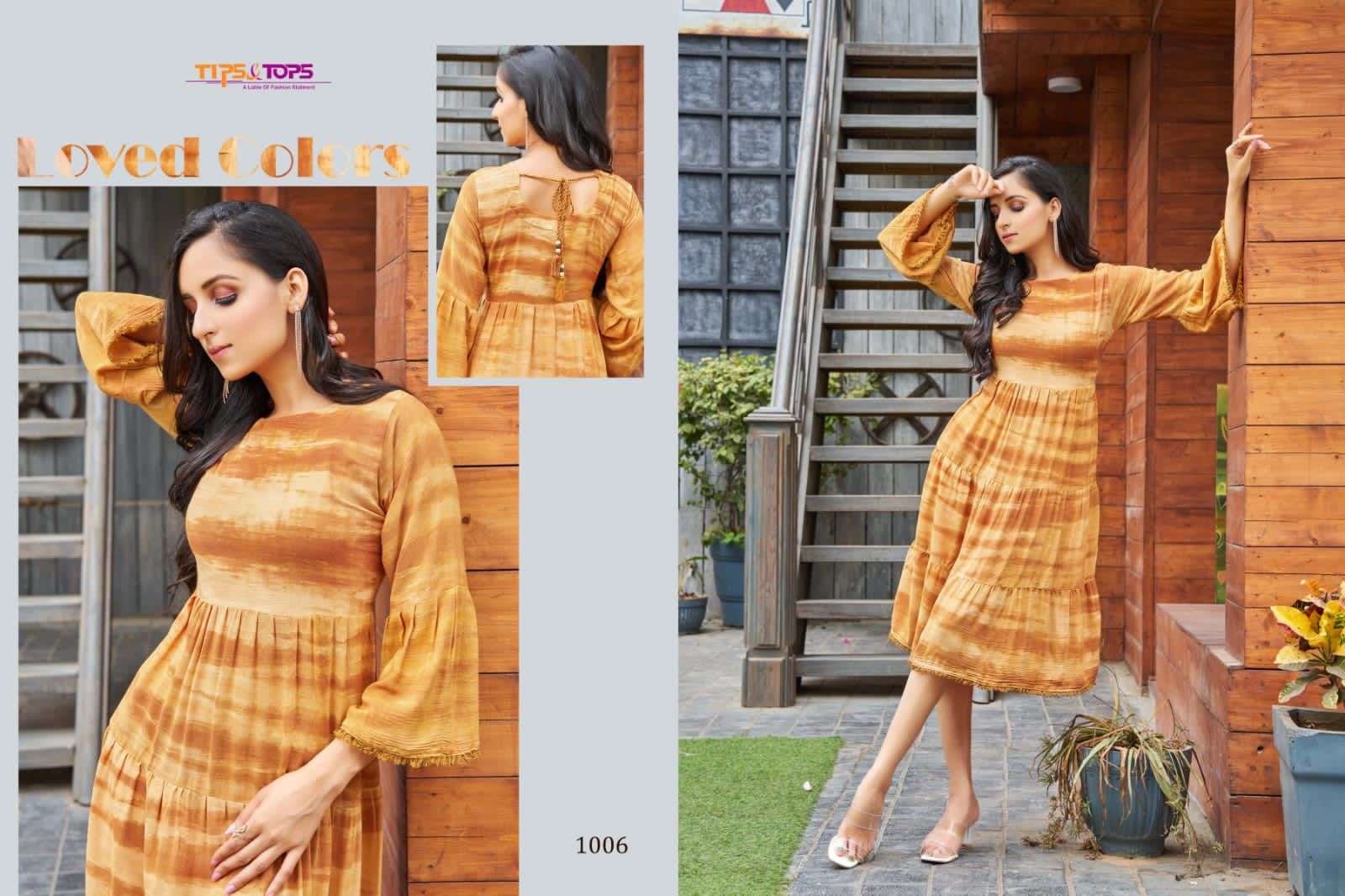Tips n tops colors catalogue printed western kurtis