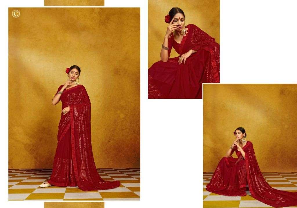 YNF ADANI GEORGETTE SEQUENCE DESIGNER SAREE COLLECTION