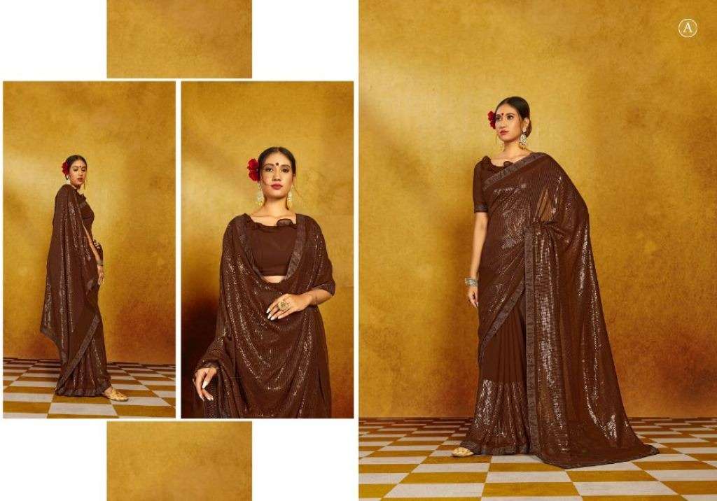 YNF ADANI GEORGETTE SEQUENCE DESIGNER SAREE COLLECTION