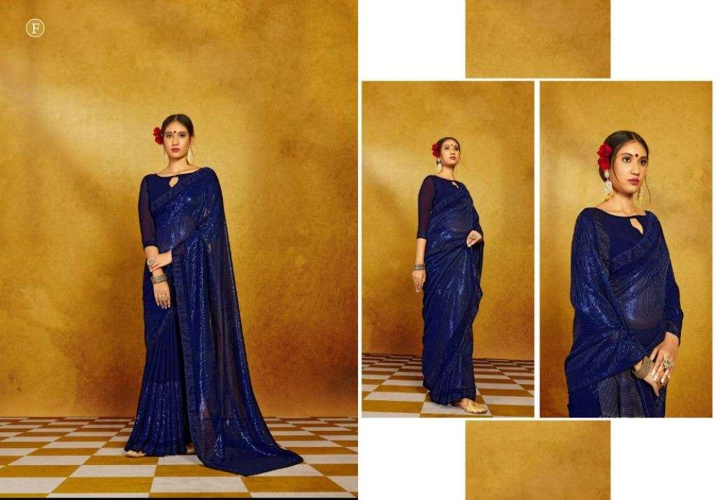 YNF ADANI GEORGETTE SEQUENCE DESIGNER SAREE COLLECTION