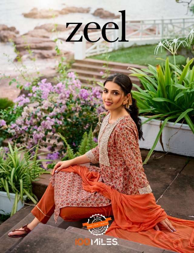 100 MILES ZEEL CAMBRIC 3 PIECE READYMADE COLLECTION