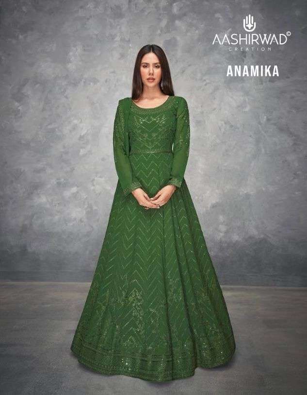  ANAMIKA BY AASHIRWAD GEORGETTE FREE SIZE READYMADE LONG SUITS