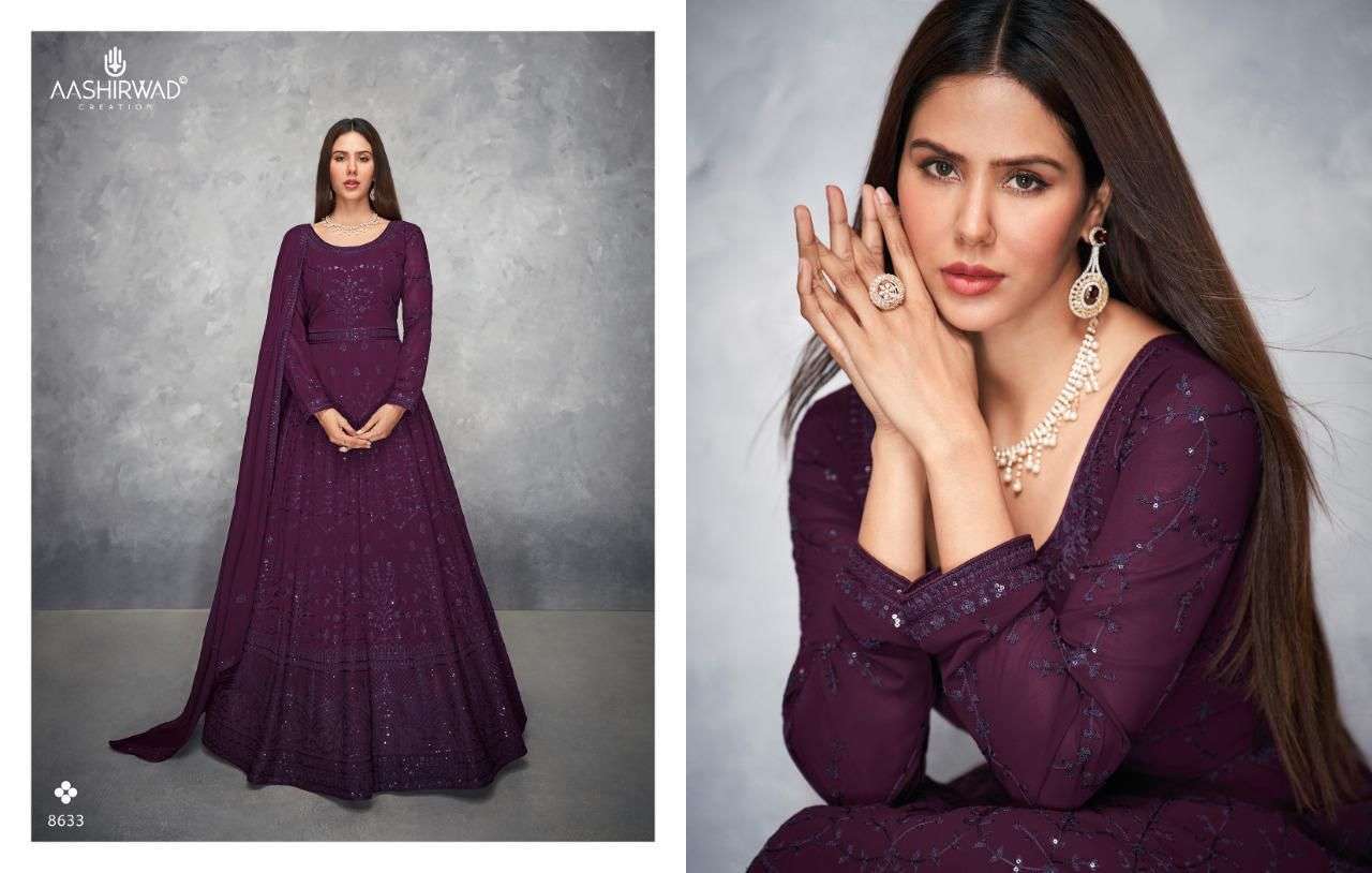  ANAMIKA BY AASHIRWAD GEORGETTE FREE SIZE READYMADE LONG SUITS