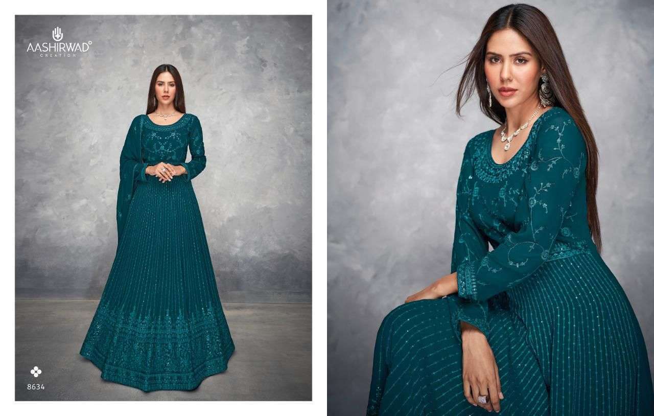  ANAMIKA BY AASHIRWAD GEORGETTE FREE SIZE READYMADE LONG SUITS