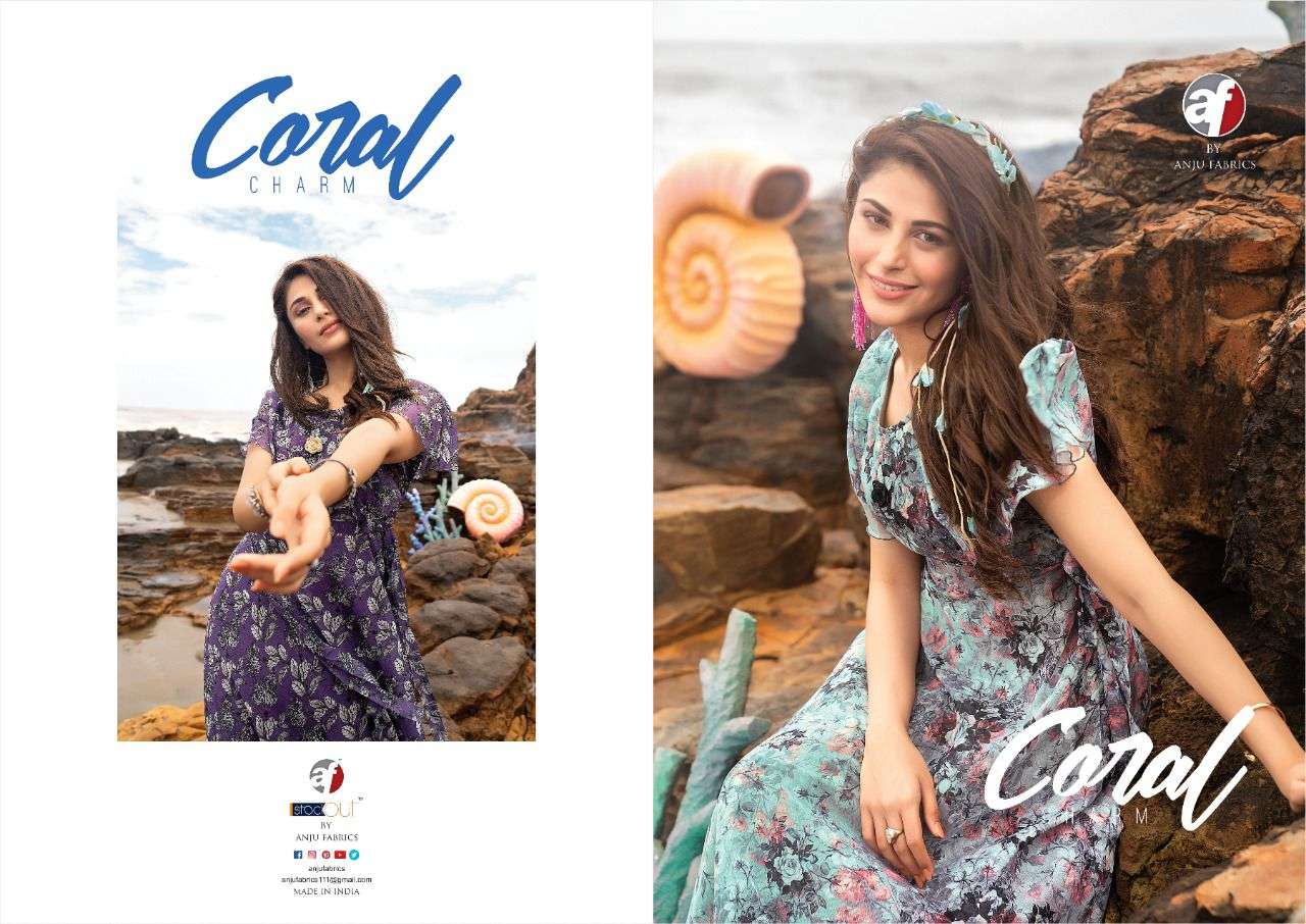 Anju Fab Launching Coral Western Kurtis catalogue