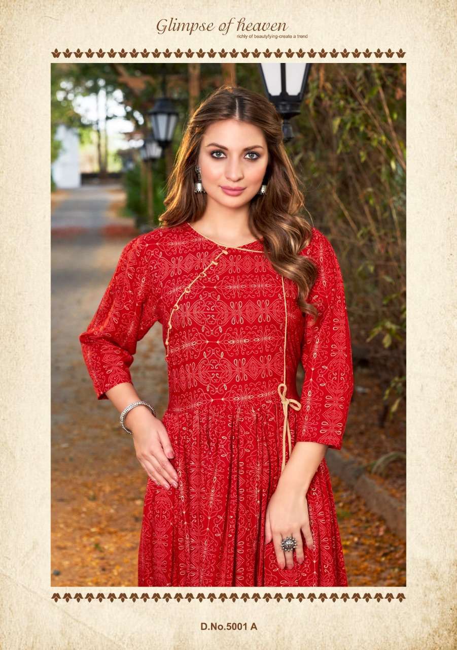  ARTRIDDHS ATULYA RAYON PRINTED LONG KURTI SUPPLIER