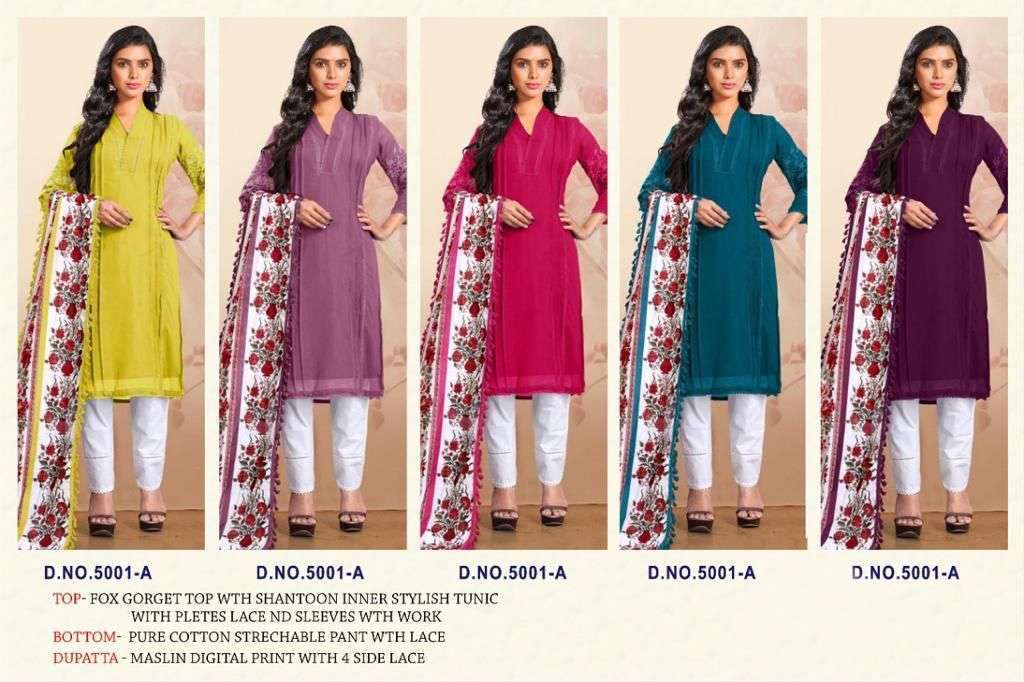 ASIM JOFA PRESENT 5001 & 6001 FULL STITCH READYMADE FANCY INDIAN SUITS