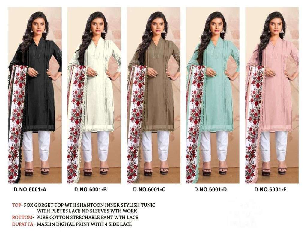 ASIM JOFA PRESENT 5001 & 6001 FULL STITCH READYMADE FANCY INDIAN SUITS