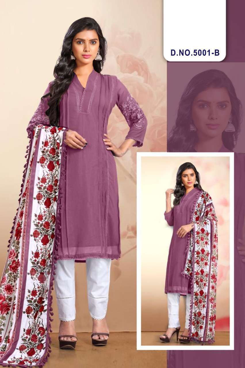 ASIM JOFA PRESENT 5001 & 6001 FULL STITCH READYMADE FANCY INDIAN SUITS