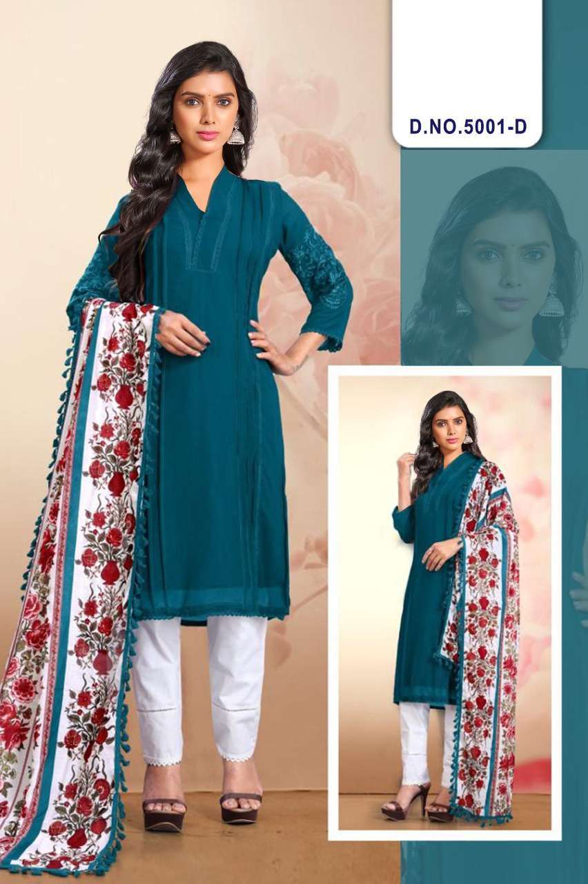 ASIM JOFA PRESENT 5001 & 6001 FULL STITCH READYMADE FANCY INDIAN SUITS