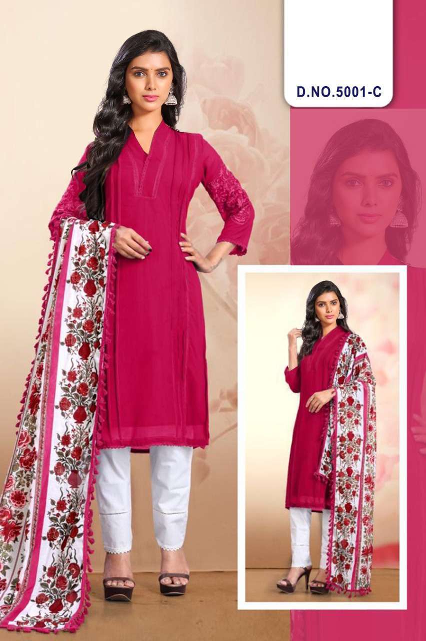 ASIM JOFA PRESENT 5001 & 6001 FULL STITCH READYMADE FANCY INDIAN SUITS