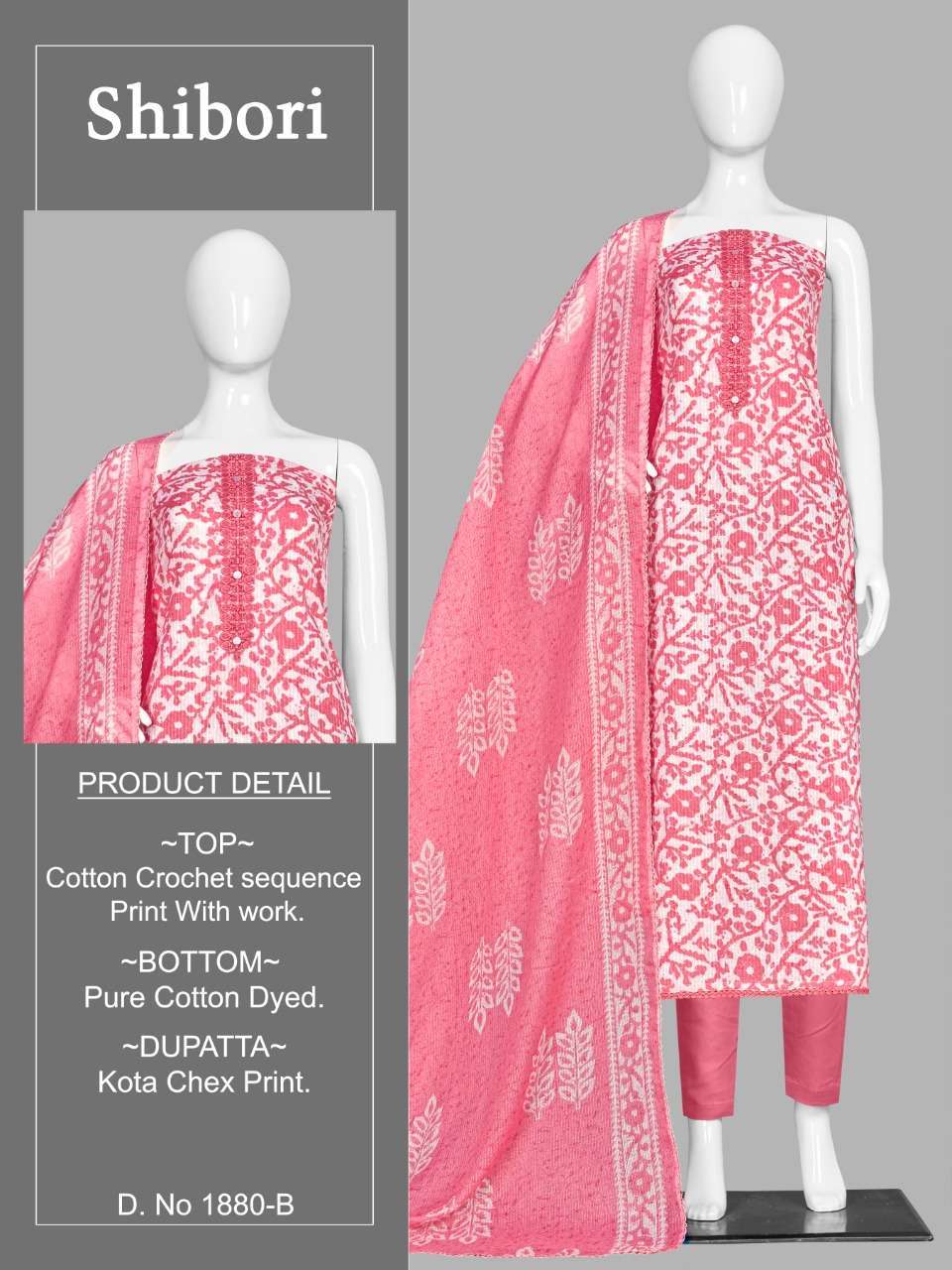 BIPSON SHIBORI 1880 COTTON FANCY LADIES SUITS WHOLESALER