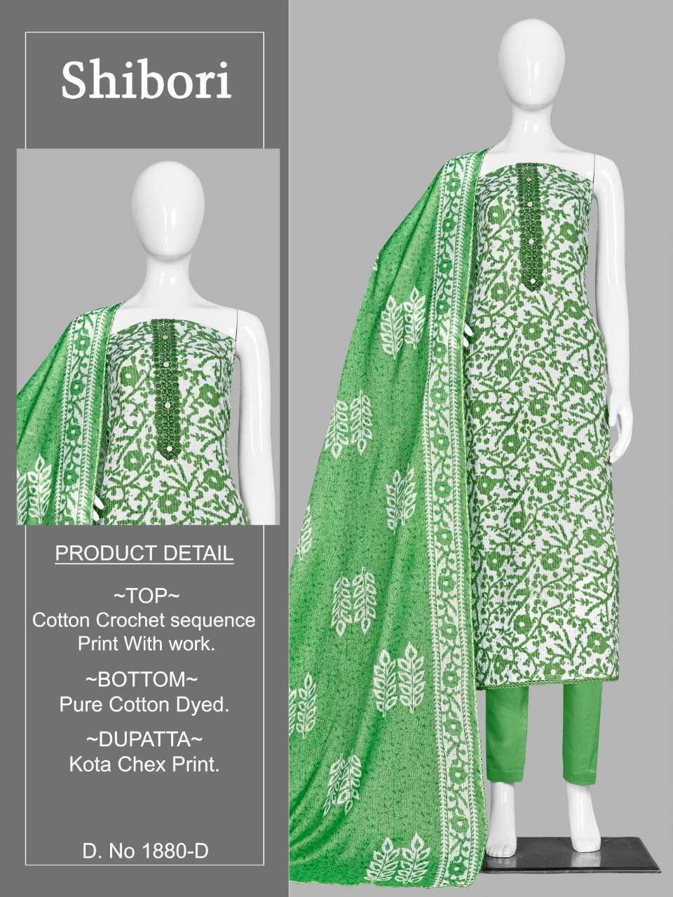 BIPSON SHIBORI 1880 COTTON FANCY LADIES SUITS WHOLESALER