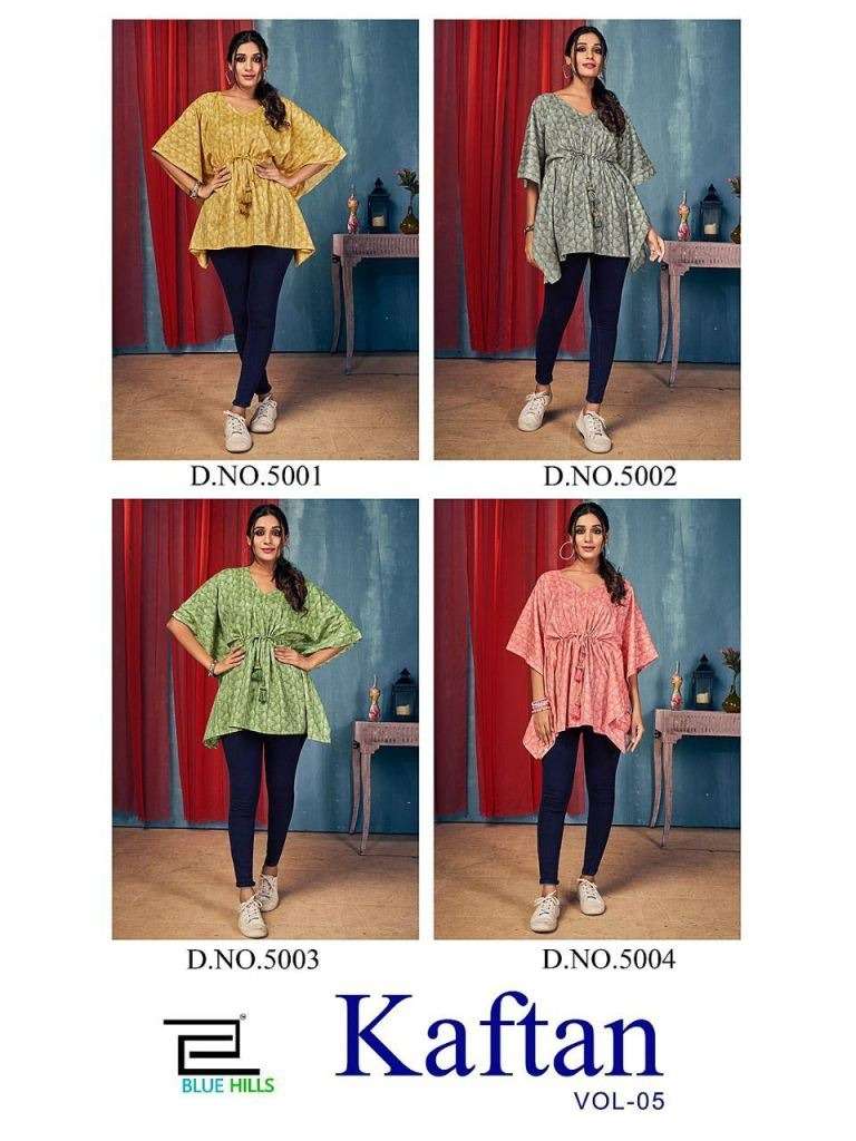 BLUE HILLS KAFTAN VOL 5 RAYON FANCY PRINT DESIGNER KAFTAN COLLECTION