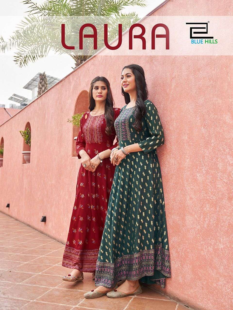 BLUE HILLS LAURA VOL 1 RAYON LONG GOWN KURTI DESIGN AUTHORIZED SUPPLIER