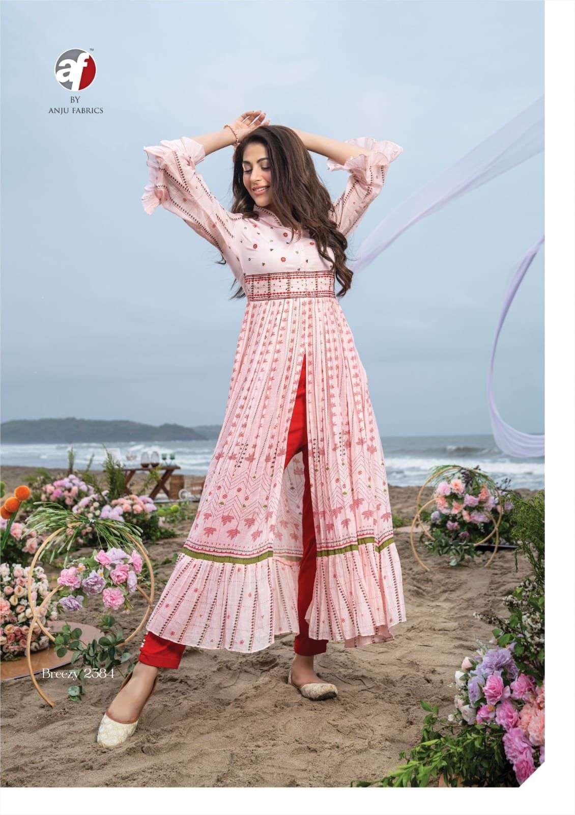 CENTRE SLIT KURTI WITH PANT Catalogue  Breezy