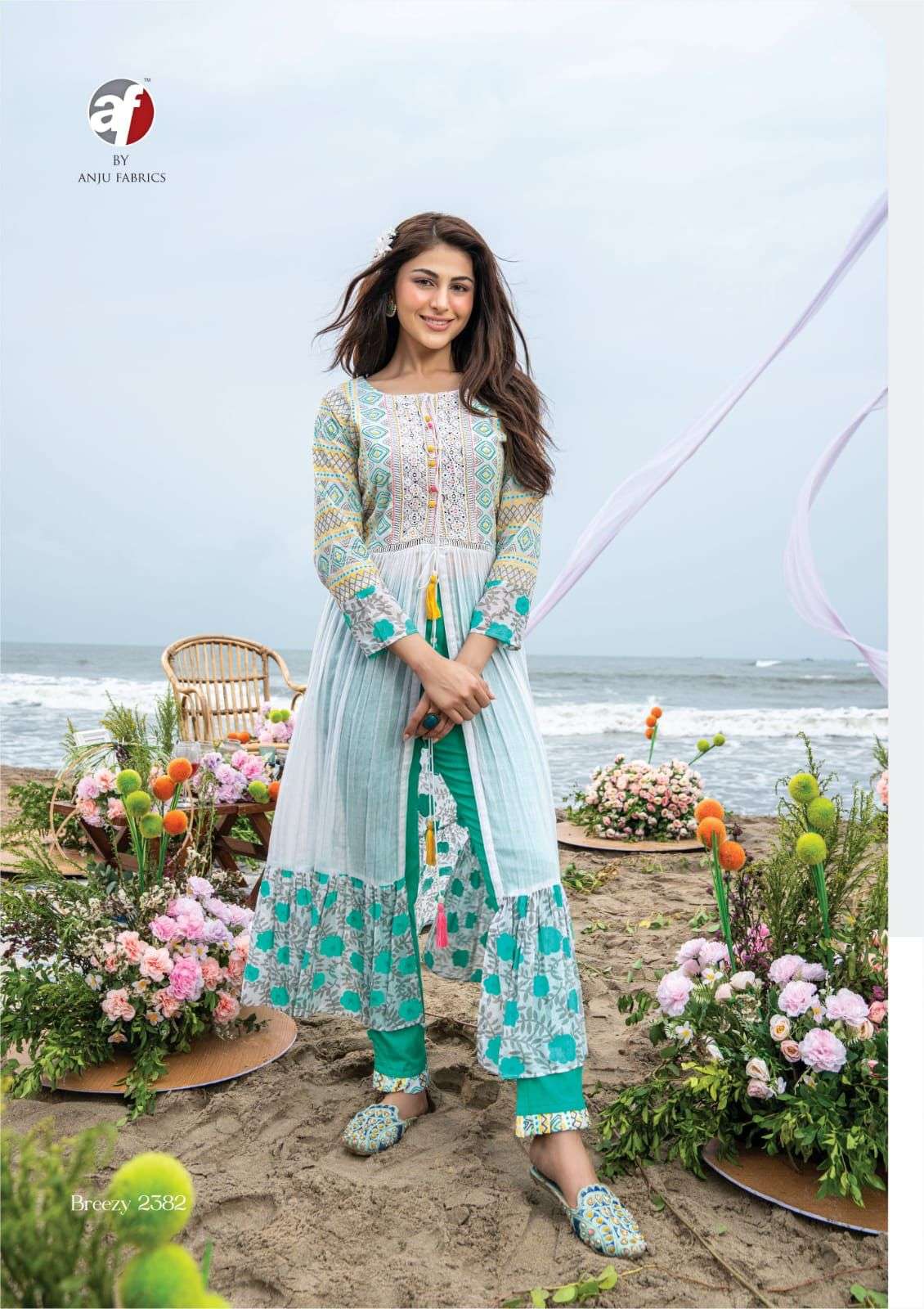 CENTRE SLIT KURTI WITH PANT Catalogue  Breezy